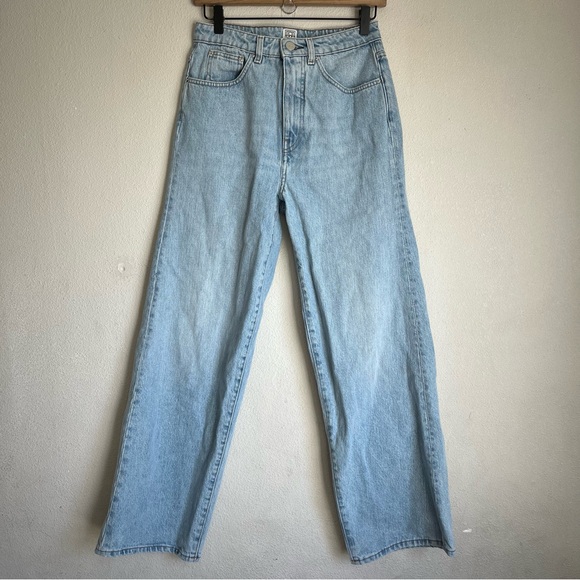 Toteme Jeans Flair Sz 27 Lightwashed Cotton Wide Leg - Picture 15 of 15